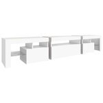 vidaXL Meuble TV avec lumières LED Blanc 215x36 5x40 cm