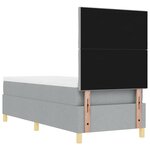 vidaXL Lit à ressorts avec matelas Gris clair 80 x 200 cm tissu