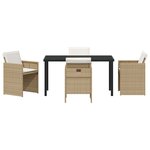 vidaXL Ensemble de salle à manger pour jardin 5 Pièces Beige Poly rotin