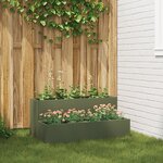 vidaXL Cache-pot de jardin Vert olive 100 x 60 x 45 cm Acier