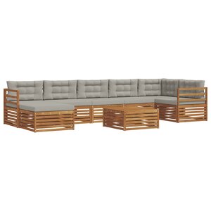 vidaXL Ensemble de canapés d'extérieur 8 Pièces Gris Naturel et Clair