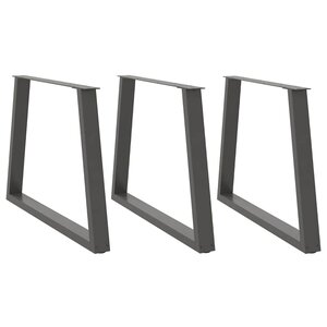 vidaXL Pieds de table à manger en forme de V  3 pièces  anthracite  100 x (72-73 3) cm  acier