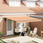 vidaXL Auvent Rétractable with jaune et orange 400 × 300 cm tissu
