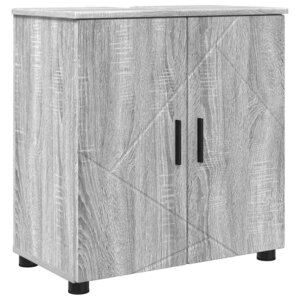 vidaXL Cabinet de salle de bain avec porte Sonoma gris 61 x 35 x 64 cm