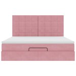 vidaXL Cadre de lit ottoman avec matelas rose 160x200 cm velours