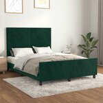 vidaXL Cadre de lit sans matelas vert foncé 140x190 cm velours