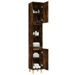 vidaXL Armoire de bain chêne fumé 30x30x190 cm bois d'ingénierie