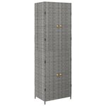 vidaXL Armoire de rangement jardin Gris 59x40x180 cm Résine tressée