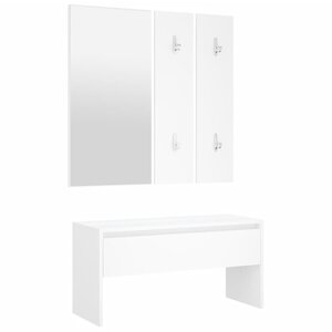 vidaXL Ensemble de meubles de couloir Blanc Bois d'ingénierie