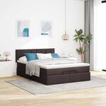 VidaXL Cadre de lit ottoman avec matelas marron foncé 140x200 cm tissu