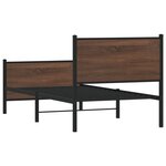 vidaXL Cadre de lit en métal sans matelas chêne marron 75x190 cm