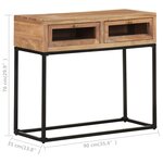 vidaXL Table console 90x35x76 cm Bois d'acacia massif