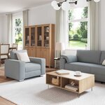 vidaXL Canapé 3 Pièces Gris clair 219 x 80 x 82 cm Tissu en lin mélangé