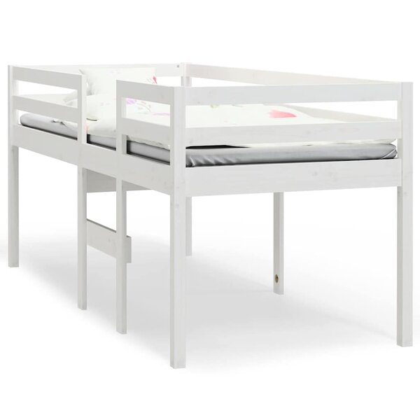 vidaXL Lit haut sans matelas blanc 75x190 cm bois de pin massif