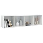 vidaXL Bibliothèque/Meuble TV Blanc brillant Bois d’ingénierie