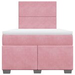 vidaXL Sommier à lattes de lit avec matelas Rose 120x200 cm Velours
