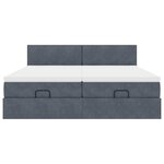 VidaXL Cadre de lit ottoman avec matelas gris foncé 180x200cm velours