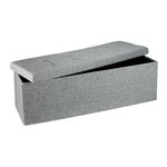 Banquette banc pour coffre de rangement en lin avec couvercle gris 114 cm 3013010