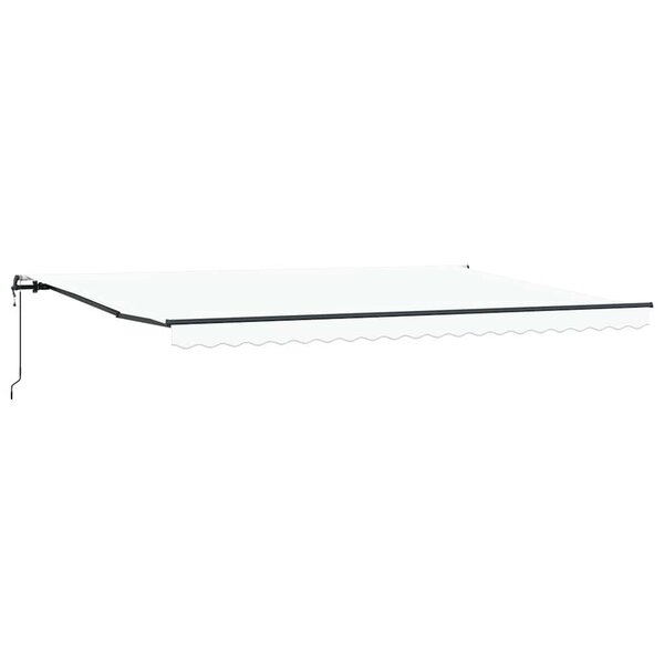 vidaXL Auvent Rétractable Blanc 500 × 350 cm Tissu et Aluminium