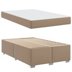 vidaXL Cadre de lit avec matelas Cappuccino 140 x 200 cm tissu