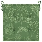 vidaXL Coussins de chaise 4 Pièces Vert et blanc 50 x 50 x 4 cm