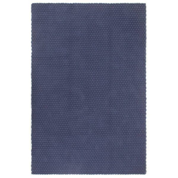vidaXL Tapis rectangulaire Bleu marine 180x250 cm Coton