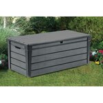 KETER Coffre de rangement en résine 445L pour le jardin - 145x69,7x60,3cm - Gris