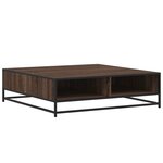 vidaXL Table basse chêne marron 100x100x30 cm bois d'ingénierie/métal