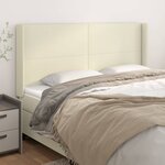 vidaXL Tête de lit avec oreilles Crème 163x16x118/128 cm Similicuir