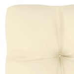 vidaXL Canapé central de jardin avec coussins crème Bois de pin massif