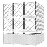 vidaXL jardinière avec treillis 5 Pièces blanche 120x120x143 cm