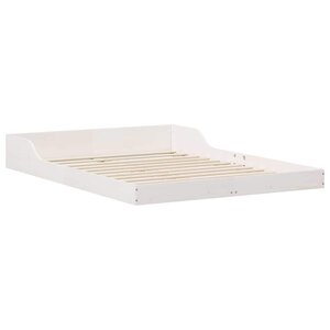 vidaXL Cadre de lit Blanc 140 x 190 cm Bois massif en pin