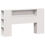 vidaXL Lit bibliothèque sans matelas blanc 140x190 cm bois pin massif