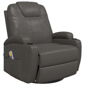 vidaXL Fauteuil à bascule de massage Anthracite Similicuir