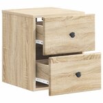 vidaXL Cabinet de chevet mural 2 Pièces Chêne Sonoma 34 5 x 33 x 40 cm
