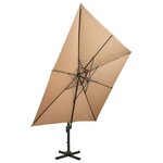 vidaXL Parasol déporté avec double toit 300x300 cm taupe