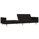 vidaXL Canapé-lit à 2 places noir tissu