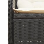 vidaXL Salon de jardin 6 Pièces avec coussins Noir Résine tressée