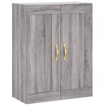 vidaXL Buffet haut Sonoma gris 69 5x34x180 cm Bois d'ingénierie