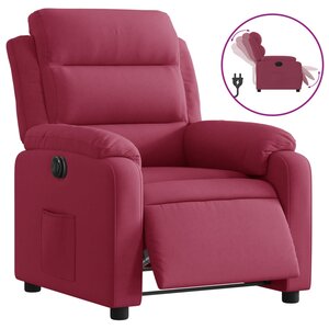 vidaXL Fauteuil inclinable électrique rouge bordeaux velours
