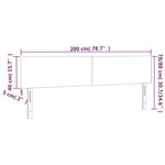 vidaXL Tête de lit à LED Gris clair 200x5x78/88 cm Tissu
