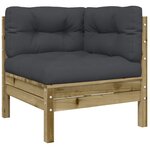 vidaXL Salon de jardin 9 Pièces avec coussins bois de pin imprégné