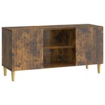 vidaXL Meuble TV 102 x 34 5 x 50 cm Chêne fumé Bois d'ingénierie
