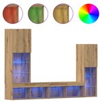 Meuble TV vidaXL avec lumières LED Chêne artisan 40.5x30x102 cm