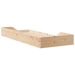 vidaXL Cadre de lit surélevé Marron 90 x 220 cm Bois massif en pin