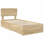 vidaXL Cadre de lit Chêne Sonoma 90 x 190 cm Bois d'ingénierie