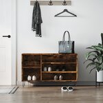 vidaXL Armoire à chaussures Chêne fumé 102x36x60 cm Bois d'ingénierie
