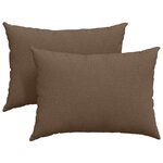 vidaXL Coussins de canapé 2 Pièces Marron 70 x 50 cm tissu
