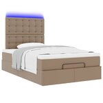 VidaXL Cadre de lit ottoman et matelas cappuccino 120x200cm similicuir