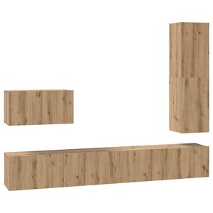 vidaXL Ensemble meuble TV 4 Pièces Chêne artisanal Bois d'ingénierie